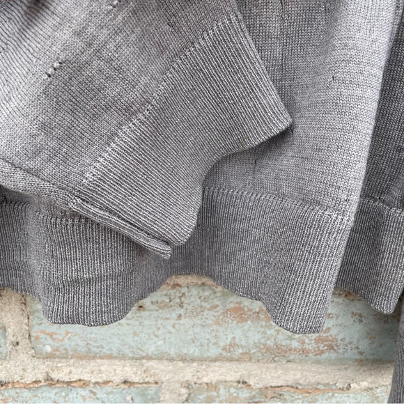 Neil Barrett Sweater Mens Grey Merino Wool Distressed Crew Neck Long Sleeve - Picture 7 of 12